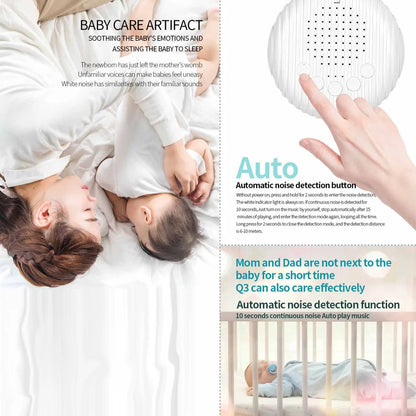 Machine de sommeil intelligente pour bébé - détecte les pleurs et diffuse des sons apaisants